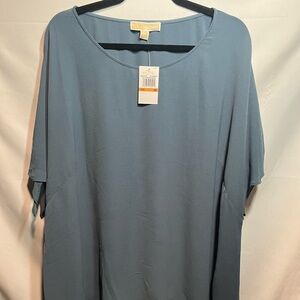 MICHAEL Michael Kors Dusty Blue Scoop Neck Tunic Top